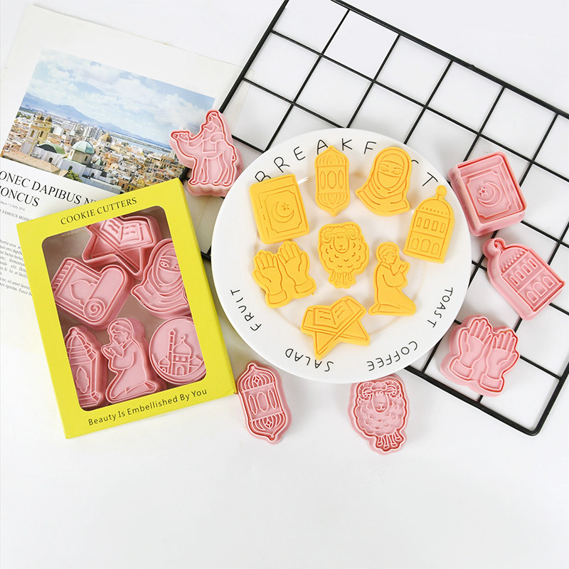 6 buc/set Eid Mubarak Mucegai pentru biscuiți Ramadan Kareem Decor Set de tăiat prăjituri Festivalul Islamic Musulman Rechizite pentru petreceri Instrumente de coacere