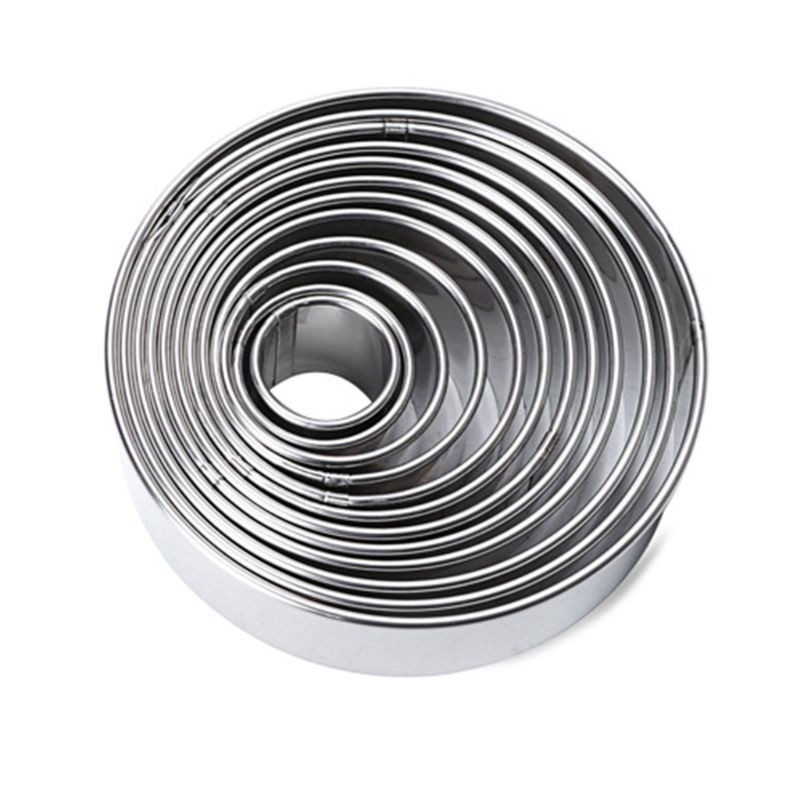 14 buc. Forme rotunde pentru prăjituri cu tăietor deschis Forme pentru dulciuri din oțel inoxidabil pentru gătit