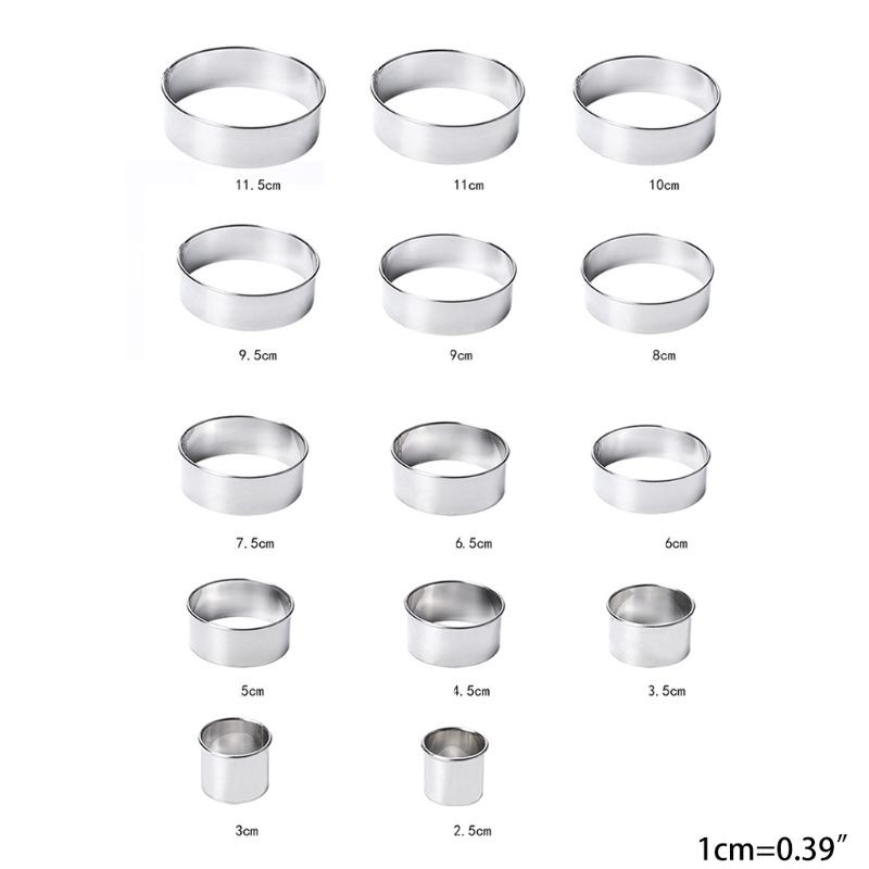 14 buc. Forme rotunde pentru prăjituri cu tăietor deschis Forme pentru dulciuri din oțel inoxidabil pentru gătit