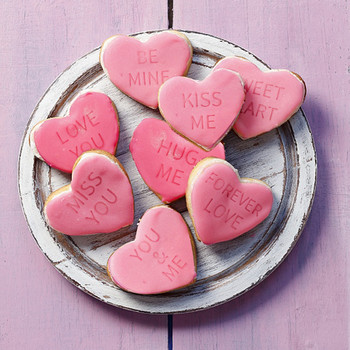 10Pcs Ден на Свети Валентин Форма за бисквитки Love Heart Shape Biscuit Fondan Embosser Stamp for Wedding Party Cake Decorating Baking Tools