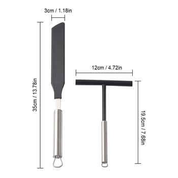304 από ανοξείδωτο ατσάλι Γαλλικό κρεπ Spreader Pancake Like Batter Εργαλεία απλώματος Pancake Like Batter για κουζίνα αρτοποιείου + σπάτουλα