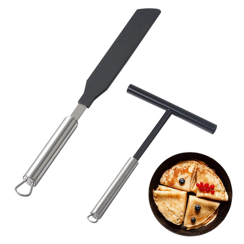 304 rozsdamentes acél francia krepp kenhető palacsinta tésztaszerű kenőeszközök palacsintaszerű tészta sütőkonyhához + spatula