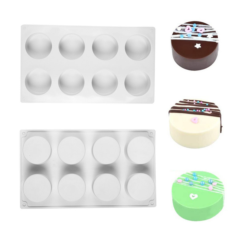 Uus 8 õõnsusega silindriga silikoonist koogivormi küpsised 3D DIY seep käsitsi valmistatud köök taaskasutus küpsetustööriistad kaunistamine vahuvormi valmistamine