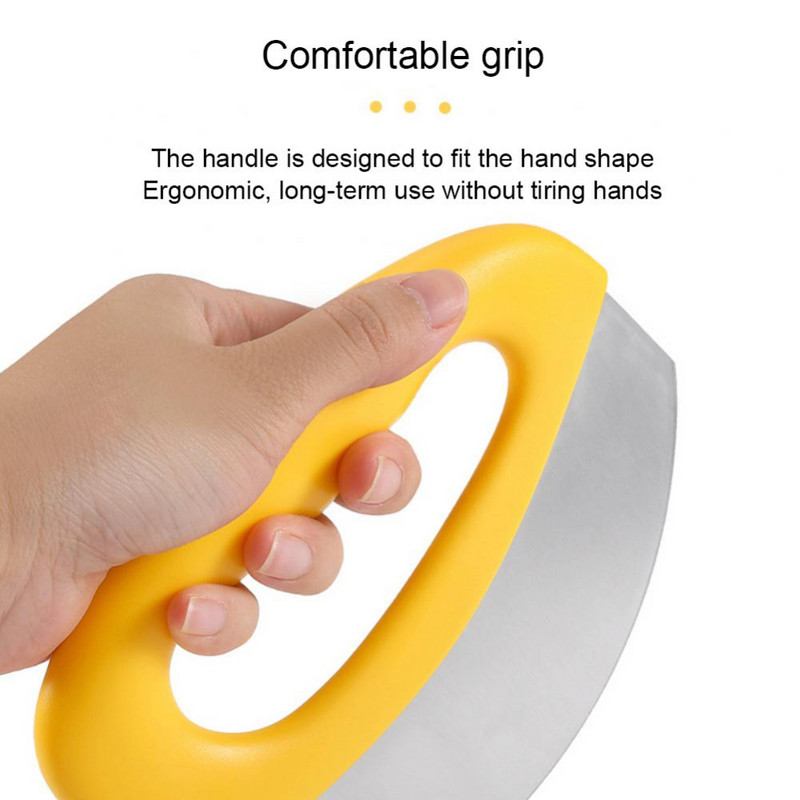 Нож за пица от неръждаема стомана с капак Рокер Резачка Масло за сирене Резачка за пица Кухненски инструменти за печене Аксесоар за сладкиши и пекарни