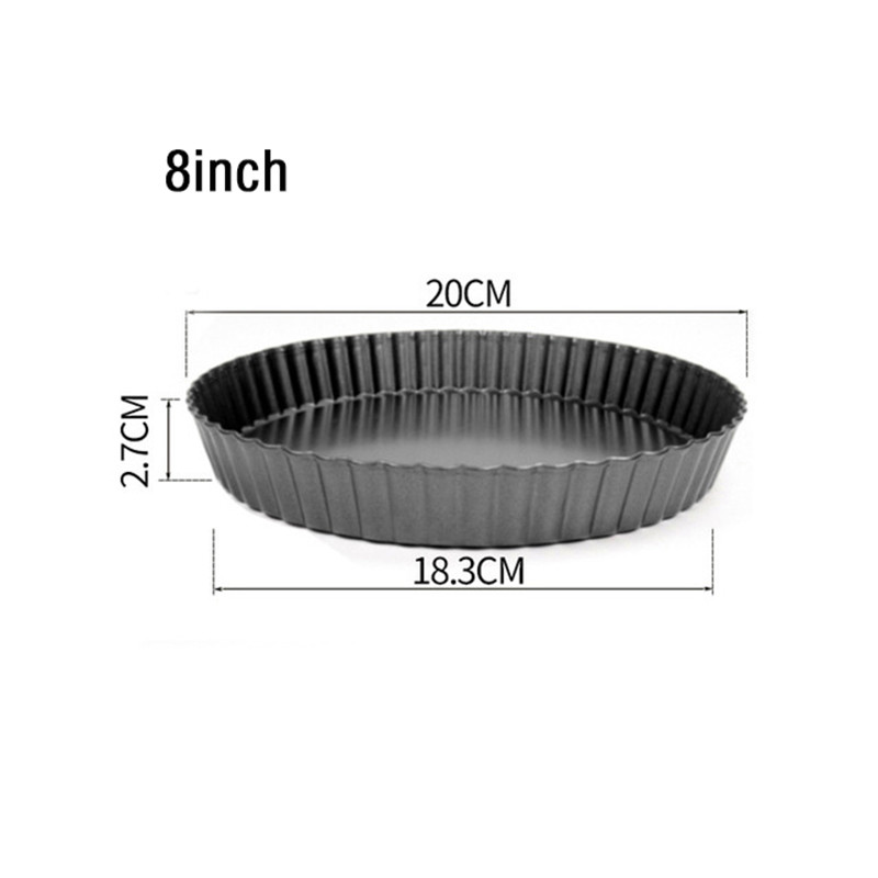 Ταψί για πίτες από ανθρακούχο ατσάλι Αντικολλητικό ταψί για πίτσα με βαριά φόρμα στρογγυλό αφαιρούμενο χαλαρό κέικ με φουσκωτό κάτω μέρος