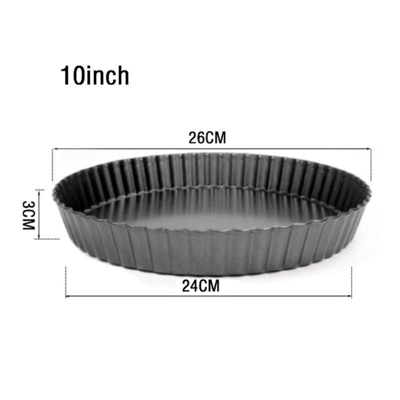 Ταψί για πίτες από ανθρακούχο ατσάλι Αντικολλητικό ταψί για πίτσα με βαριά φόρμα στρογγυλό αφαιρούμενο χαλαρό κέικ με φουσκωτό κάτω μέρος