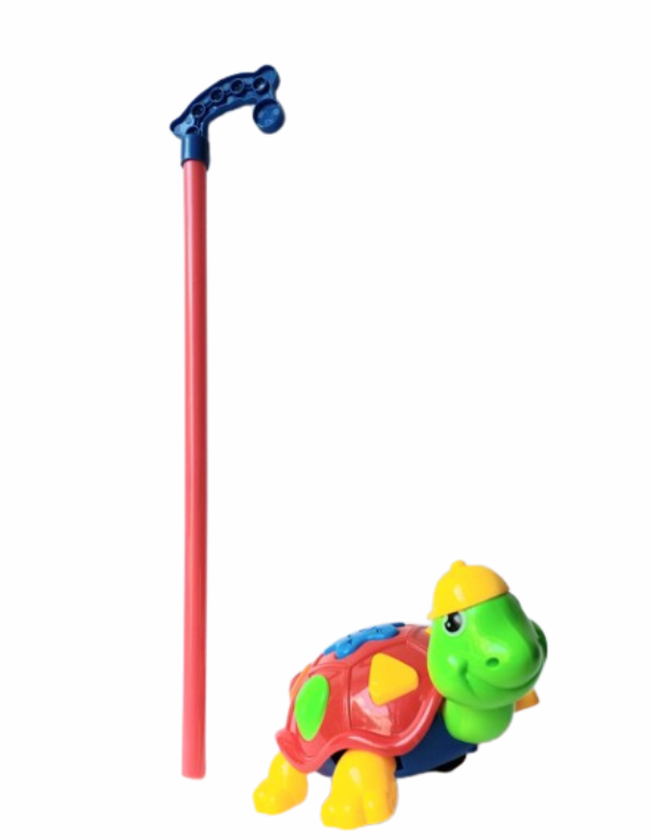 Играчка Костенурка, За бутане, Пластмасова, Зелено/червен