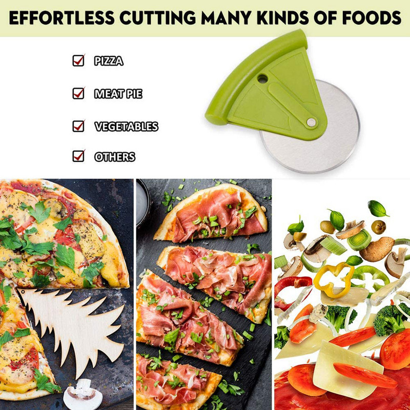 Roostevabast terasest pitsalõikur pitsalõikur koos katteketta viilutaja rulliga tainast pitsaviilutaja küpsetustarvikud