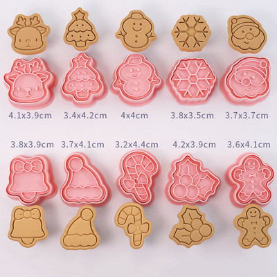 8 tk/komplekt küpsiselõikurid plastikust 3D jõuluteema Multifilm Vajutatav küpsisevorm Küpsisetempel Köök Küpsetamine Kondiitritooted