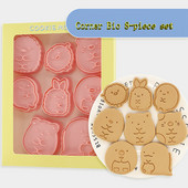 Corner Bio Shape Vorm Küpsetamise Aksessuaarid Multifilm Kodu Käsitsi valmistatud DIY 3D Press Vorm Küpsis Kuhjum Fondant Koogi Kaunistamise Tööriistad