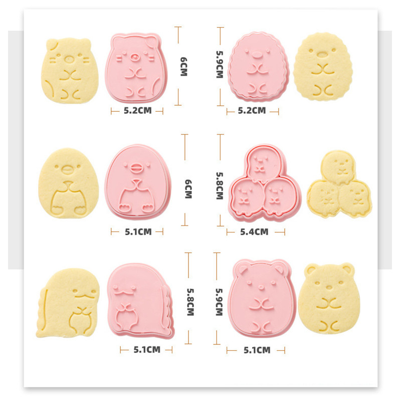 Corner Bio Shape Vorm Küpsetamise Aksessuaarid Multifilm Kodu Käsitsi valmistatud DIY 3D Press Vorm Küpsis Kuhjum Fondant Koogi Kaunistamise Tööriistad