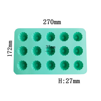 Uus 15 lingiga Luli silikoonist väike koogivorm, šokolaadikoogivorm, kasutatud minimagustoitude küpsetamiseks, käsitsi meisterdamise tööriistad