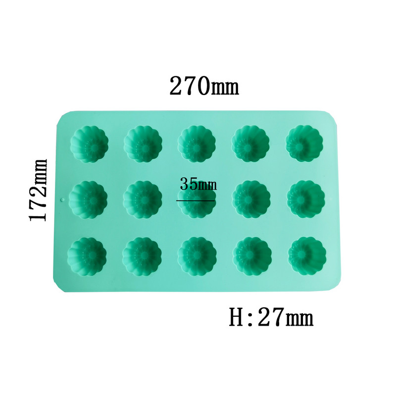 Uus 15 lingiga Luli silikoonist väike koogivorm, šokolaadikoogivorm, kasutatud minimagustoitude küpsetamiseks, käsitsi meisterdamise tööriistad