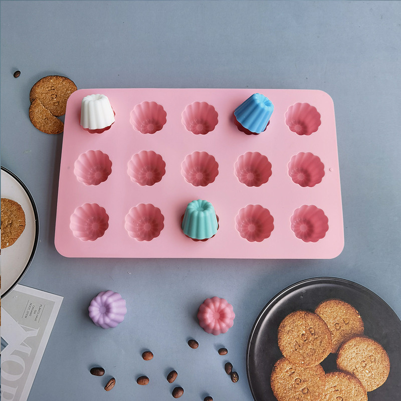 Uus 15 lingiga Luli silikoonist väike koogivorm, šokolaadikoogivorm, kasutatud minimagustoitude küpsetamiseks, käsitsi meisterdamise tööriistad