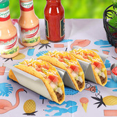 YOMDID lainekujuline taco hoidik roostevabast terasest pannkoogi maisirullide rest Vastupidav restorani toiduvitriin Köögitarvikud
