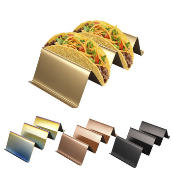 YOMDID Στήριγμα Taco σε σχήμα κύματος από ανοξείδωτο ατσάλι για τηγανίτες ράφι με ρολά καλαμποκιού Ανθεκτικό σταντ επίδειξης φαγητού εστιατορίου Αξεσουάρ κουζίνας
