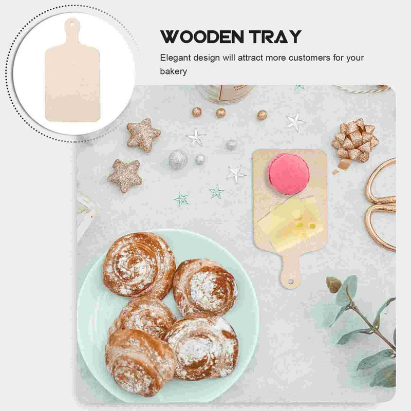 6 τμχ DIY Ξύλινη σανίδα κοπής Cupcake Toppers Pizza Peel Ξύλινες παλέτες Pizza Paddle Λεύκα κόντρα πλακέ Πίτσα τηγάνι Παιδί