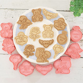 8 τμχ Νυφικά Γαμπρός Κόφτες για μπισκότα γάμου Love Heart Rose φόρμα μπισκότων Κόφτης για τούρτα Εργαλεία ψησίματος Προμήθειες γάμου