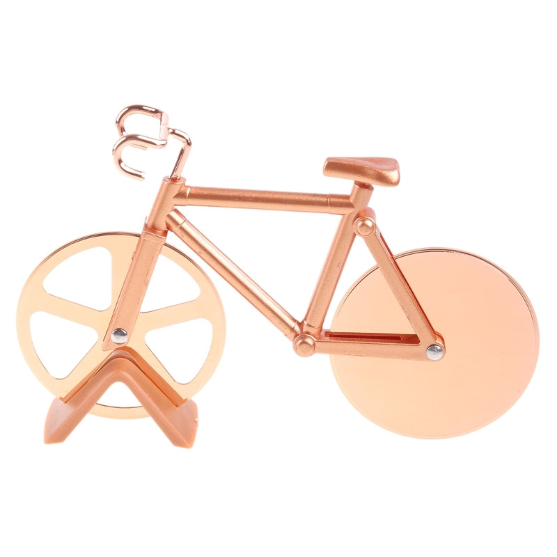 594C Pizza Cutter Knives Δίτροχο ποδήλατο-Σχήμα ποδήλατο τεμαχιστής πίτσας για τους λάτρεις της πίτσας