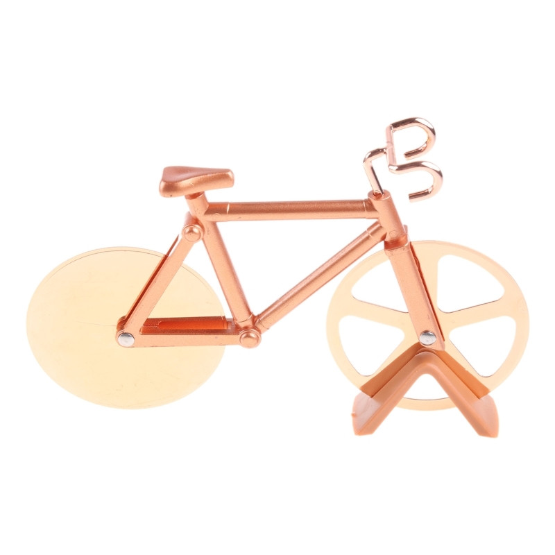 594C Pizza Cutter Knives Δίτροχο ποδήλατο-Σχήμα ποδήλατο τεμαχιστής πίτσας για τους λάτρεις της πίτσας