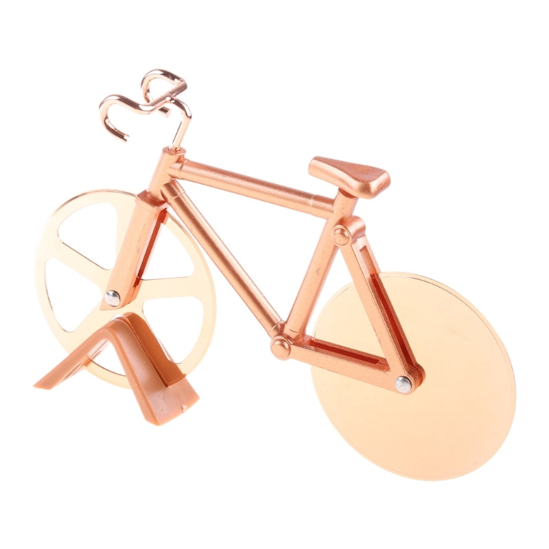 594C Pizza Cutter Knives Δίτροχο ποδήλατο-Σχήμα ποδήλατο τεμαχιστής πίτσας για τους λάτρεις της πίτσας