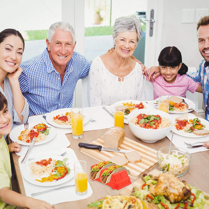 Βάση οθόνης για κέικ πίτσας PP Taco Rack Δοχείο φαγητού με κύμα ανθεκτικό μεξικάνικο ράφι για τηγανίτες Εργαλείο κουζίνας GQ