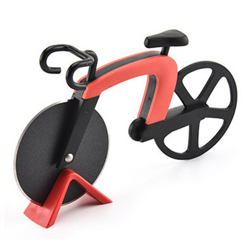 Roostevabast terasest plastist jalgrattarulli pitsa lõikuri viilutaja jalgratta pitsa lõikuri ratas köögi vidina pitsa lõikamise nuga viilutaja
