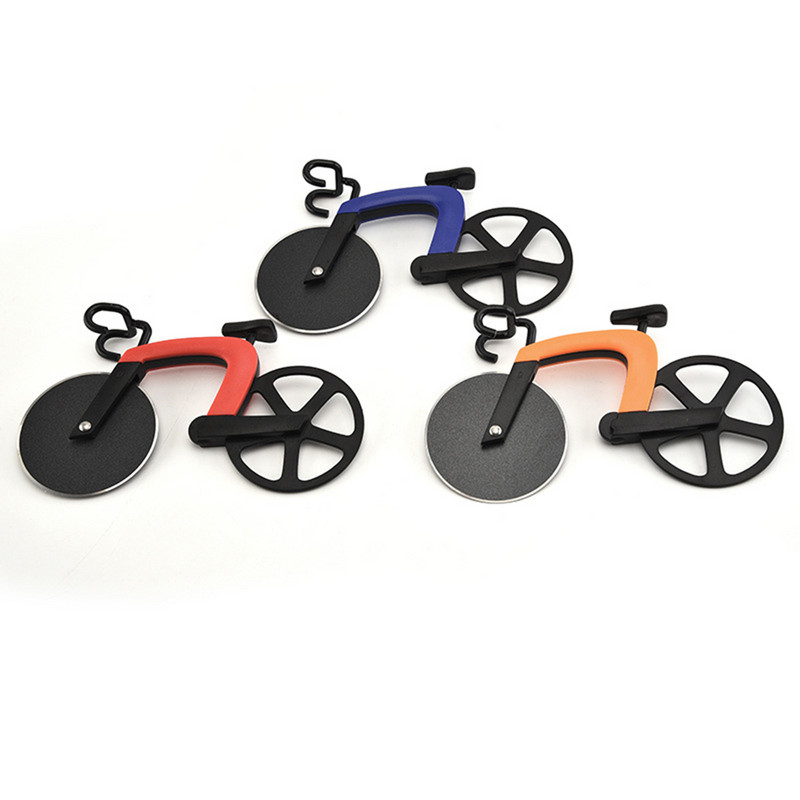 Roostevabast terasest plastist jalgrattarulli pitsa lõikuri viilutaja jalgratta pitsa lõikuri ratas köögi vidina pitsa lõikamise nuga viilutaja