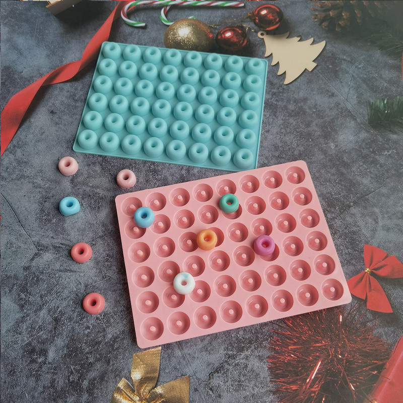 Forme cu 48 de găuri pentru mini prăjituri din silicon pentru gogoși, tigaie antiaderente pentru covrigi, brioșe de ciocolată, aparat de gogoși, instrument pentru accesorii de bucătărie