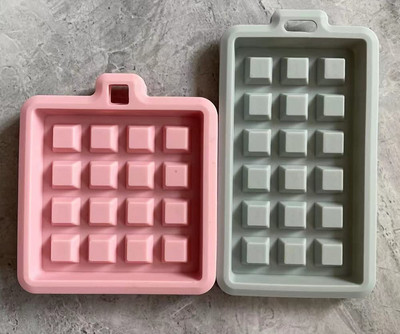 2 бр. Незалепваща силиконова квадратна форма за вафли, правоъгълна форма за шоколадови бонбони, форми за печене, тава за торта, форма за приготвяне на фондан
