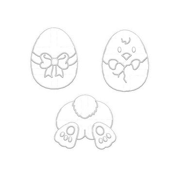 Карикатурно великденско яйце Форма за щамповане на бисквитки Сладко зайче Пиле във формата на фондан Глазура за бисквити Комплект щанци за рязане Инструмент за украса на торта
