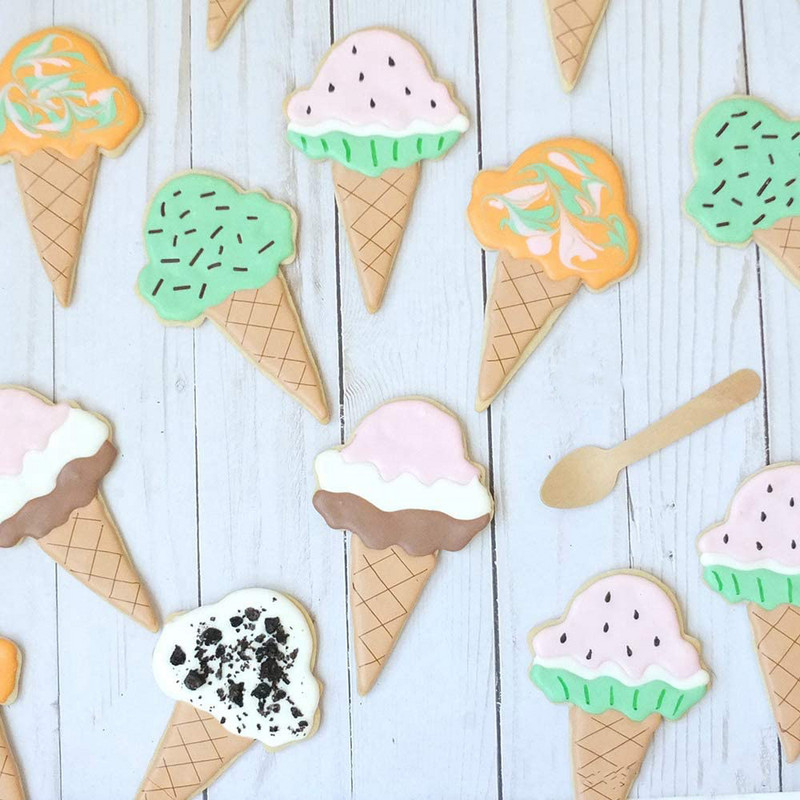 6 tk / komplekt roostevabast terasest jäätise kommi kujuga küpsise lõikuri vorm DIY fondant biskviitvormi koogi kaunistamine saiakeste küpsetustööriistad