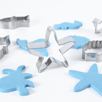 Under The Sea Creatures Cookie Cutter 8 τεμαχίων από ανοξείδωτο ατσάλι Κόφτες καλούπια κοπής για την κατασκευή ουράς γοργόνας ιππόκαμπος αστερίας