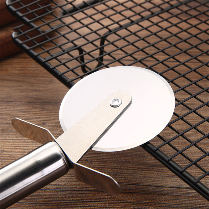 Τροχός κοπής πίτσας από ανοξείδωτο χάλυβα Premium με κοφτερές λεπίδες. Εργαλεία κουζίνας με διπλό ρολό για εύκολο καθάρισμα, αντιολισθητική λαβή