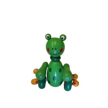 Играчка, За бутане/прохождане, Жаба, Дървена, Зелена
