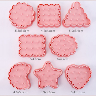 8 vnt./komplektas sumuštinių uogienės sausainių pjaustytuvas 3D retro šokolado padažas sausainių formavimas pelėsiai Fondant reljefiniai antspaudai Tortų dekoravimo įrankiai