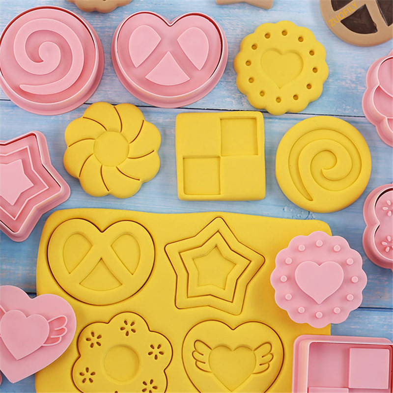 8 vnt./komplektas sumuštinių uogienės sausainių pjaustytuvas 3D retro šokolado padažas sausainių formavimas pelėsiai Fondant reljefiniai antspaudai Tortų dekoravimo įrankiai