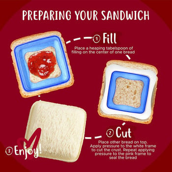 Diy Pocket Sandwich Cutter For Kids Lunch Ψημένο καλούπι/Σάντουιτς φόρμας Sealer And Decruster Bread Cutter Lunch Accessorie 0188