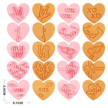 10 ΤΕΜ. Love Letter Fondant Embosser Stamp Φιόγκος φόρμα μπισκότων σε σχήμα καρδιάς με κόφτη Διακοσμήσεις τούρτας για πάρτι γάμου