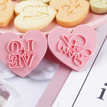 10 ΤΕΜ. Love Letter Fondant Embosser Stamp Φιόγκος φόρμα μπισκότων σε σχήμα καρδιάς με κόφτη Διακοσμήσεις τούρτας για πάρτι γάμου