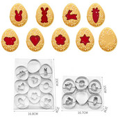 6/9 buc. Set de tăieturi de prăjituri pentru gem de Paște, din oțel inoxidabil pentru biscuiți, unelte de decorare pentru fondant pentru prăjituri, pentru biscuiți, pentru desert, pentru copt