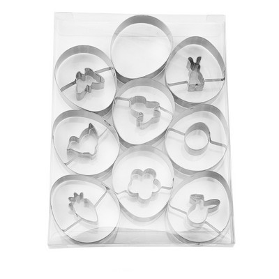 6/9 buc. Set de tăieturi de prăjituri pentru gem de Paște, din oțel inoxidabil pentru biscuiți, unelte de decorare pentru fondant pentru prăjituri, pentru biscuiți, pentru desert, pentru copt