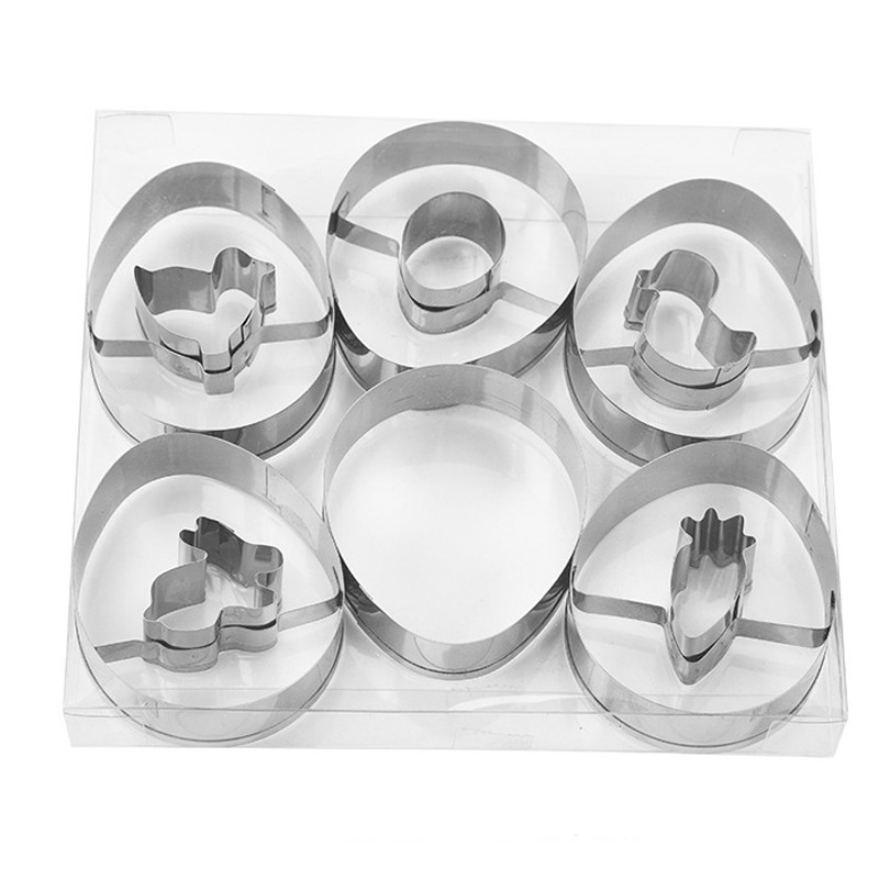 6/9 buc. Set de tăieturi de prăjituri pentru gem de Paște, din oțel inoxidabil pentru biscuiți, unelte de decorare pentru fondant pentru prăjituri, pentru biscuiți, pentru desert, pentru copt