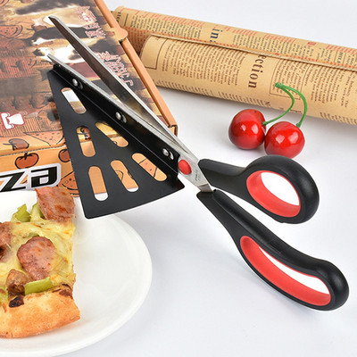 1 бр. ножица за пица ножица за рязане на пица от неръждаема стомана с подвижна шпатула JAN88