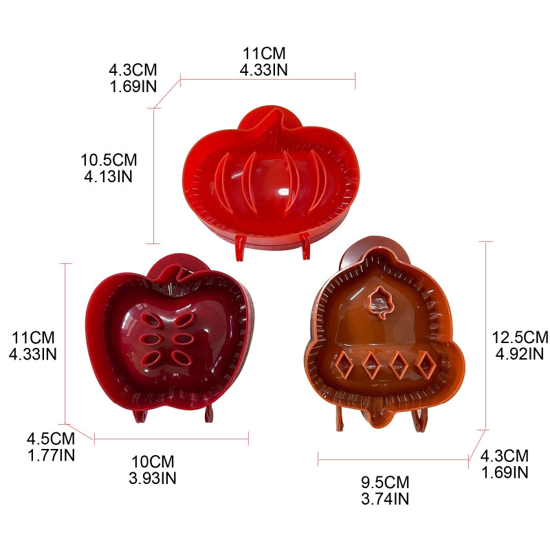 Sügisene käsipirukavormid õuna-tõru-kõrvitsa toidukvaliteediga plastist koogivorm Lihtne kasutada puhta taskupirukavormid, kingitus küpsetamiseks