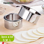 vanzlife Ζυμαρικά κομμένα από ανοξείδωτο ατσάλι μούχλα κουζίνας Περιτυλίγματα Στρογγυλά μπισκότα Σκεύη ψησίματος ζαχαροπλαστικής Μηχανή κοπής 3τμχ gadgets