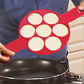 Κουζίνα Flip Cooker Silicone Egg Pancake Maker Φόρμες για πίτες Δαχτυλίδι για πίτα Ομελέτα φορμάκια τηγανητά αυγά Εργαλεία ζαχαροπλαστικής BK259