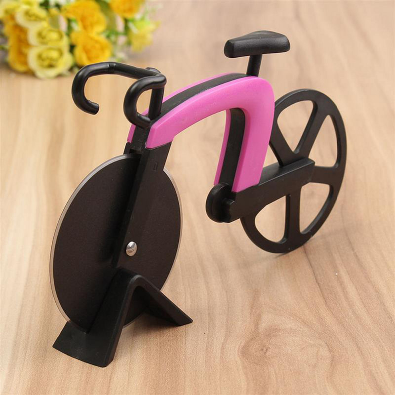 Roostevabast terasest küpsetusjalgratta pitsalõikur ümmargune ratas rull-lõikur jalgratas pitsalõikur köögitööriistad mittenakkuva nuga pitsa jaoks