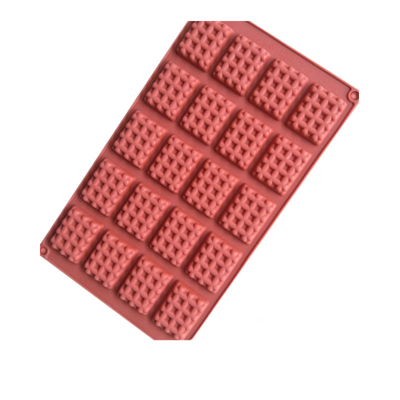 Mold din silicon maro cu 20 de găuri pentru vafe de ciocolată și biscuiți, accesorii pentru prepararea de prăjituri cu gheață, instrumente de coacere