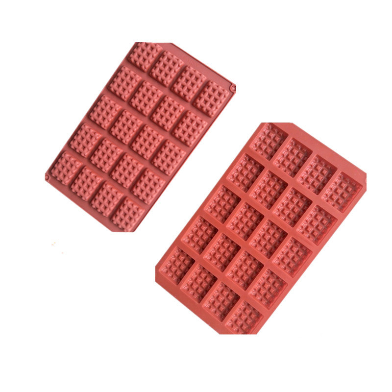 Mold din silicon maro cu 20 de găuri pentru vafe de ciocolată și biscuiți, accesorii pentru prepararea de prăjituri cu gheață, instrumente de coacere